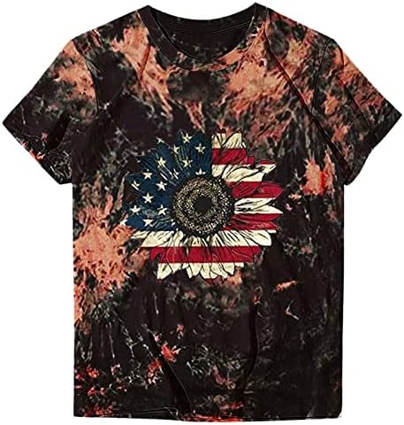 Mulheres 4 de julho Tees American Flag Print Tops