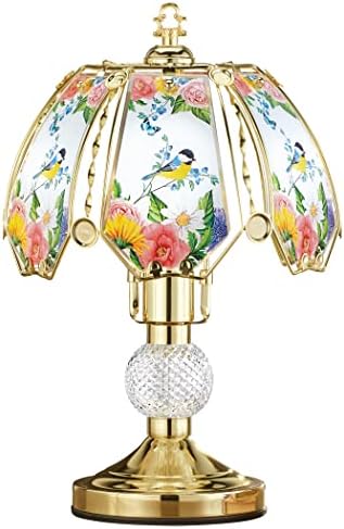 Coleções etc. Chickadee Floral & Butterfly Touch Touch Lamp