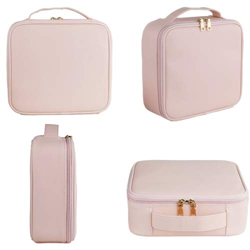 Idearsen Travel Make Up Bag, Casos de cosméticos portáteis à prova d'água, bolsa organizadora de maquiagem profissional com divisores