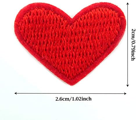 Honbay 40pcs Mini coração de coração em remendos costuram em apliques para jeans jaquetas sacos Backpacks Roupas