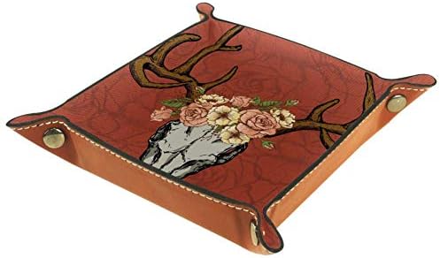 Lorvies Deer Skull Bandejeira Bandejeira de Armazenamento de Cobes Cubas Cobertador Recipientes para Office Home