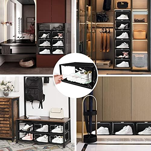 Caixa de armazenamento de sapatos de large Mupera X - Atualize caixas de sapatos pretos, caixas de armazenamento de tênis
