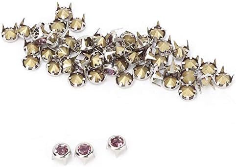 Heepdd 50 pcs 7mm White Pink Crystal Garra Bads Nailhead Diy Moda Rhinestone Nailhead Studs