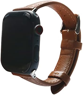 Ekedac Leather Bands Compatível com Apple Watch 38mm 40mm 42mm 44mm, grão superior de grão genuíno de couro de couro