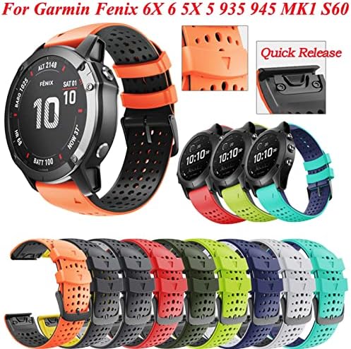 Ilazi 26 mm tiras de faixa de relógio de 22mm para Garmin Fenix ​​6 6x Pro 5 5x 3 3hr 935 945 Assista Silicone Correa Smart Watch