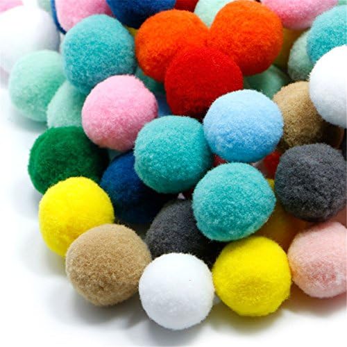 Cozylkx 100 PCs 30mm Pompoms variados Multicolor Arts and Crafts Pom Pom Poms Balls for Hobby Supplies Diy Creative
