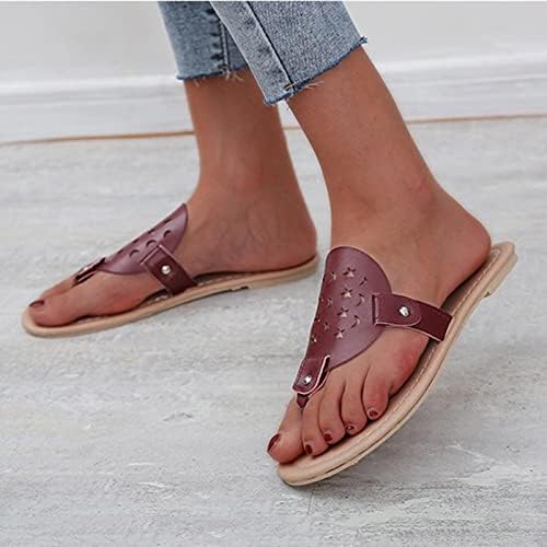 Chinelos para mulheres, sandálias de beisebol de moda feminina chinelos planos de sapatos confortáveis ​​de pé de praia casual