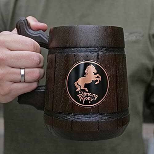 Caneca de pônei empalidece. Senhor toca presente. PONY PONY MUGA HOBBIT DE MADEIRA. FRODO PONY PONY Pub Inspirado Tankard.