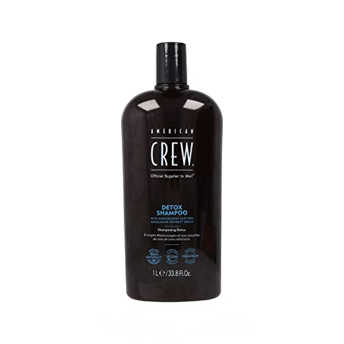 Shampoo de desintoxicação para homens pela tripulação americana, naturalmente derivada, fórmula vegana, fragrância cítrica
