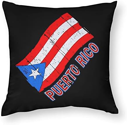 Capas de travesseiros porto de bandeira do orgulho porto -riquenho com almofadas de travesseiro quadrado com zíper protetor para