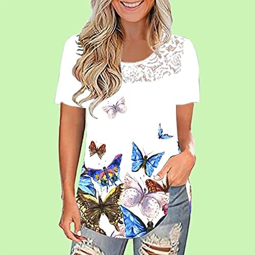 Butterfly Print Tees Camise