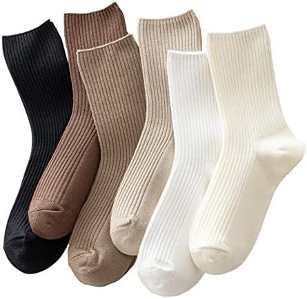 Meias de tripulação fofas accfod meias casuais meias estéticas casuais meias de algodão neutro para mulheres roupas de granola