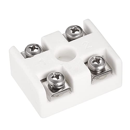 Meccanixity porcelana Terminal Cerâmica Bloco de 2 vias de alta temperatura 40x31x18.5mm para conector de fio