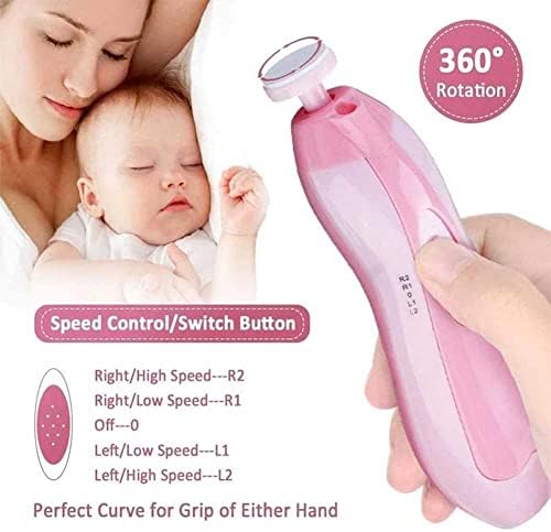 Jyxqc Baby Unhel Clippers com trimestre de unhas leves e elétricas, kit de manobra de esmalte para recém -nascidos ou adultos dedos