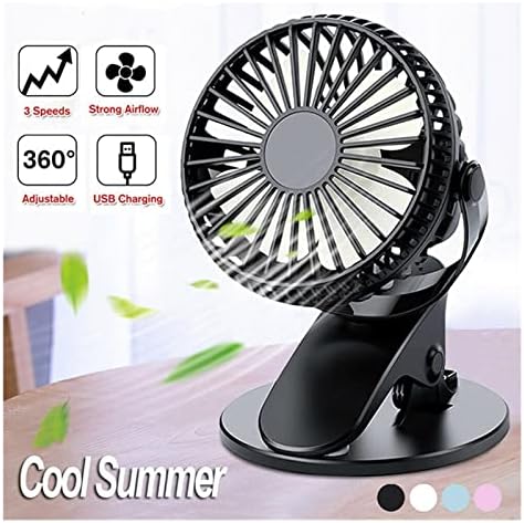 Fan USB Charging Clip Desktop Silent Fan Mini Portable Clip Fan de 360 ​​graus Rotação