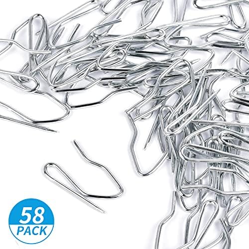 Ganchos de cortina de metal, 58pcs Gancho de cortina pinos de 1,2 polegada Andizador de aço inoxidável Ganchos de pin-on