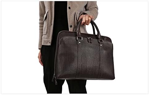 Pouca de bolsa masculina de negócios TKFDC 15,6 polegadas Bolsa de couro de ombro de ombro de couro Bolsa de computador Bolsa