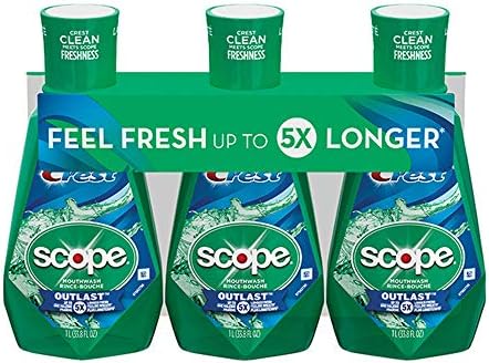 Escopo Crest Doustlt Mint Mint Washing 33,8 fl oz, 3 PK./1L