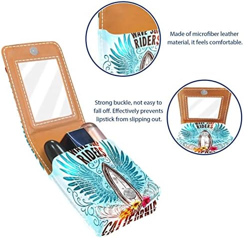 Mini Lipstick Case Board California Surf Board With Wing Lipstick Organizer With Mirror Button Feching Make Up Holder