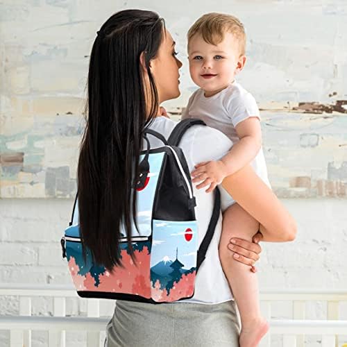 Plum Blossom Japão Backpack Backpack Backpack Baby Nappy Sacos Multi Função Bolsa de Viagem de Grande Capacidade