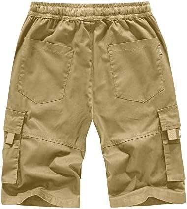 Ymosrh mass de carga masculina calça de bolso masculino de gola de algodão de cinco pontos de algodão macacão