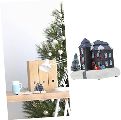 OSALADI 1PC Little House Little House Natividade Ornamentos em miniatura Gifes Miniatura Acenda o adorno de Natal Casa de Natal Mini