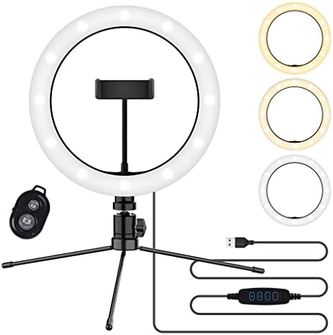 Anel de selfie brilhante Tri-Color Light Compatível com o seu Videocon Challenger V40CF 10 polegadas com remoto para
