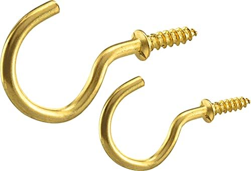 Living Solutions 32-Pack Gold Acabar Copo Ganchos com caixa de armazenamento reutilizável