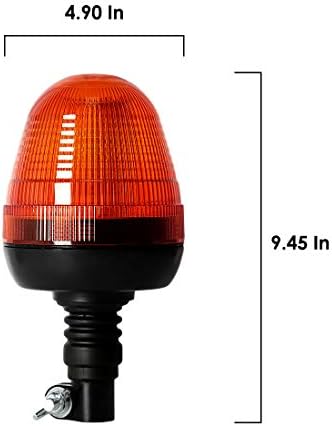 Maiialot 60 LED LED ROTAÇÃO AMBER BEACON LUZ, Lâmpada de Montagem Flexível com Luz de Aviso de Emergência do Tractor de Suporte