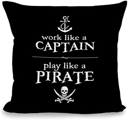 Sanydanc trabalha como um capitão tocar como um travesseiro de arremesso de pirata capas 18''x18 '', pirata náutico engraçado