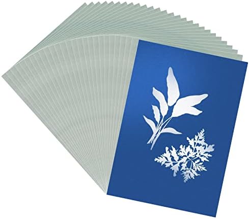 Luter 32pcs Papel de cianótipo, kit de impressão solar com uma folha de acrílico, papel de impressão solar para crianças adultos