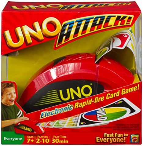 Mattel Games Uno ataque! Jogo de cartas com atirador aleatório por 2 jogadores de 10 jogadores com 7 anos ou mais