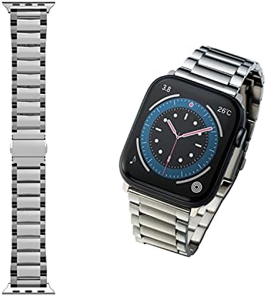 Elecom Apple Watch Band, aço inoxidável premium, compatível com 3 linhas, compatível com a série 7 [1,8 polegadas, SE, 6, 5, 4, 1,7