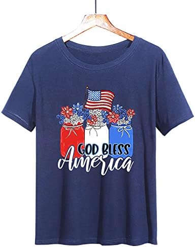 Camisas masculinas de verão Tees gráficos Camiseta casual 3d 4 de julho Padrão de bandeira vintage