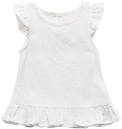 Blusa Kids Ruffle Baby Tops Solid Sleeve Color Roupe