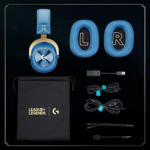 Logitech G Pro X Gaming Headset - Blue Vo! CE, Microfone destacável, almofadas de ouvido de espuma de memória confortáveis,