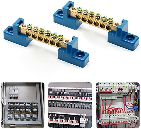 BONSICOKY 2PCS BARRO DE BARRA DE BARRA TERRO DE TERMINAL, 5 POSIÇÕES TERMINAIS POSIÇÕES BLOCO DE BRANCAS ELÉTRICAS DO TERMINAL DE FIE