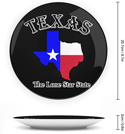Texas, The Lone Star State Bone China Decorativa Placas de Cerâmica Criando com Display Stand for Home Office Wall