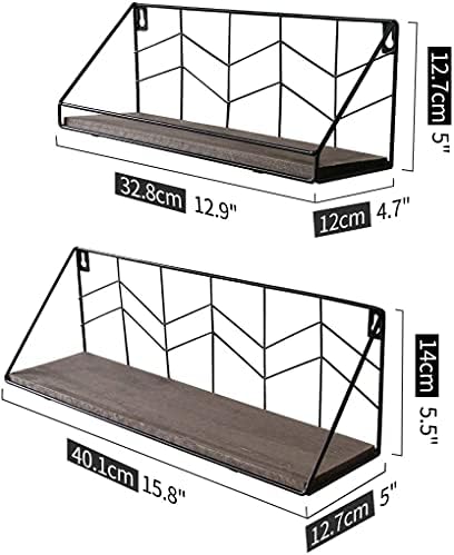 Lieber Iluminação Partição flutuante Prateleiras flutuantes de parede Industrial plataforma de madeira de metal rústica para sala de