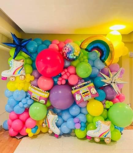 Voltar para os 90s 80s Balloon Balloon Decorações de Balões coloridos Balões coloridos Balões de látex de néon preto