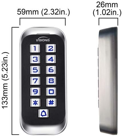 Visionis FPC-5645 Controle de acesso de uma porta em porta de giro 1200 libras Maglock + Teclado de Touch Metal Slim