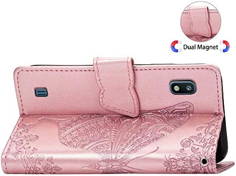 Leecoco Samsung Galaxy A10 Caso Premium PU PU CATAGEM CASA DE CATURA DE CATURA DE BORMAGELA EMBLEMENDO CORPO COMPRIMENTO