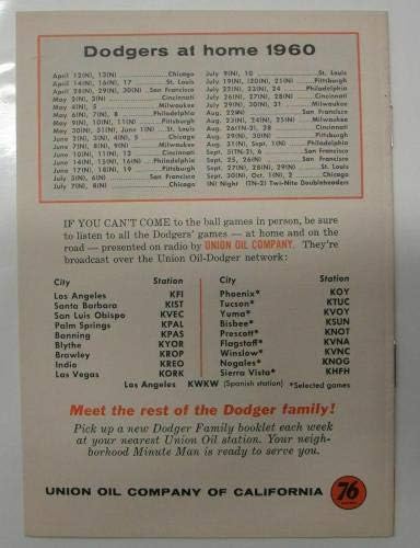 Frank Howard assinou a mão autografada em 1960 The Dodger Family Program 5x7 w/COA - revistas MLB autografadas