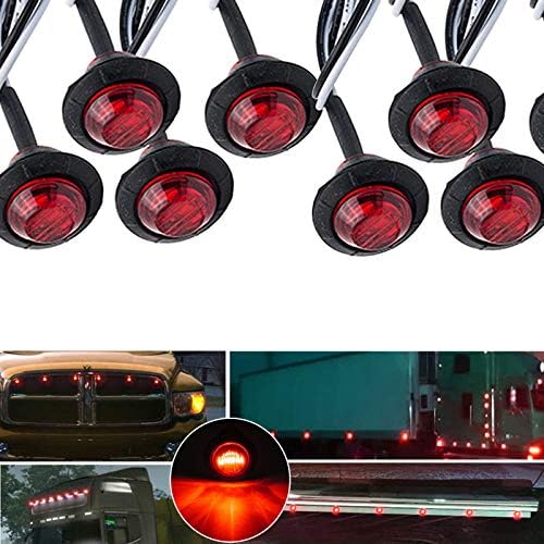 NBWDY 10pcs Luzes de marcador de LED de 3/4 de polegada, luz do marcador de reboques LED, luz do marcador de folga do LED Luz de