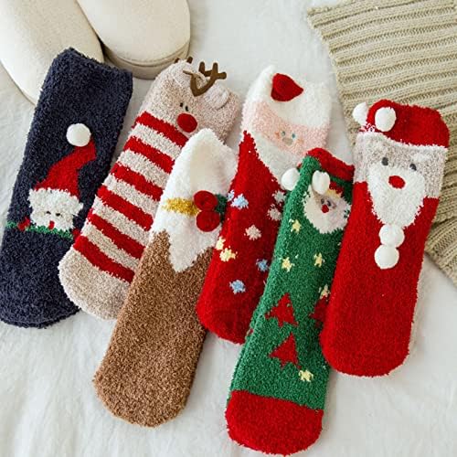 Meias de Natal Feminino Diversão Diversão Coloque Meias de Férias de Cotton Funny Rody Socks Merry Natal Elk Deer Fall Athletic