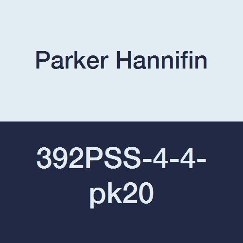 Parker Hannifin 392PSS-4-4-PK20 Coupa de poli-tite de encaixe do corpo, antepara, tubo de compressão de 1/4 x 1/4 de linha