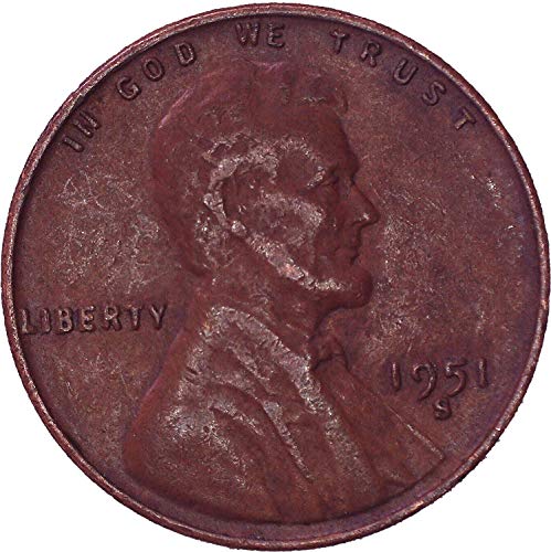 1951 S Lincoln Wheat Cent 1c