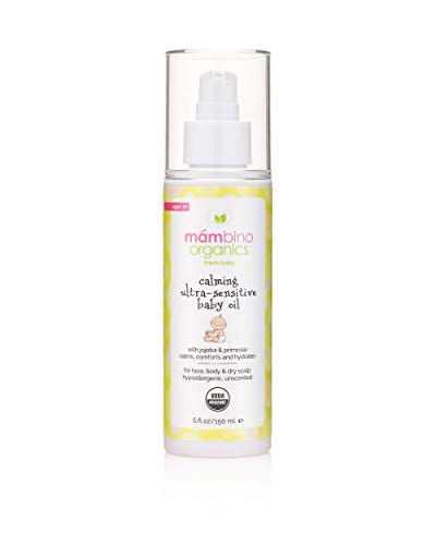 Mambino Organics Calming Calming Ultra Sensensitive Oil Soothing Unts scentred - toda fragrância natural livre com jojoba e óleo