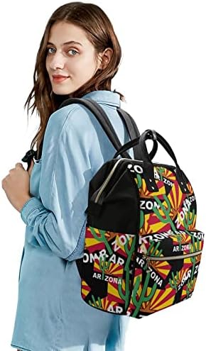 Funnystar Cactus Arizona Bandeira Bolsa de fraldas estampada Bagpack Bags de fraldas Bolsa de ombro à prova d'água