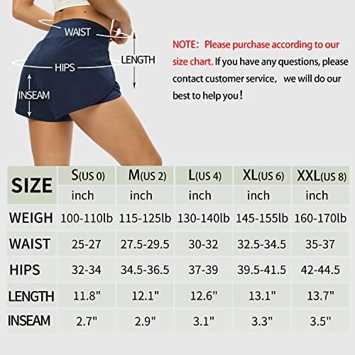 Azosun Women's Workout Shorts com bolsos-2 em 1 São de Yoga Athletic de Lounge Soft & Conffort e confortável